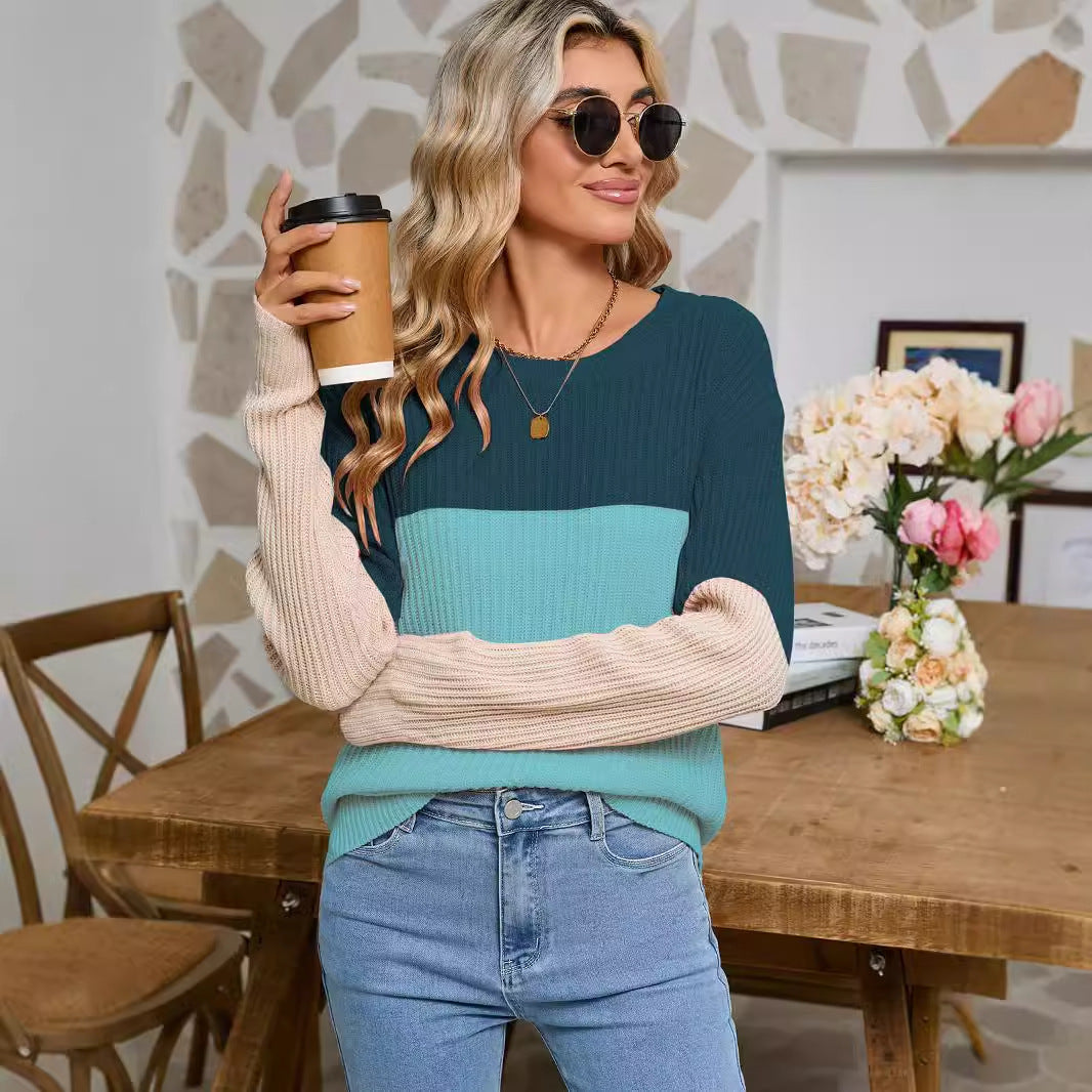 Pull en tricot pour femmes avec un design color block à la mode Chic & Stil