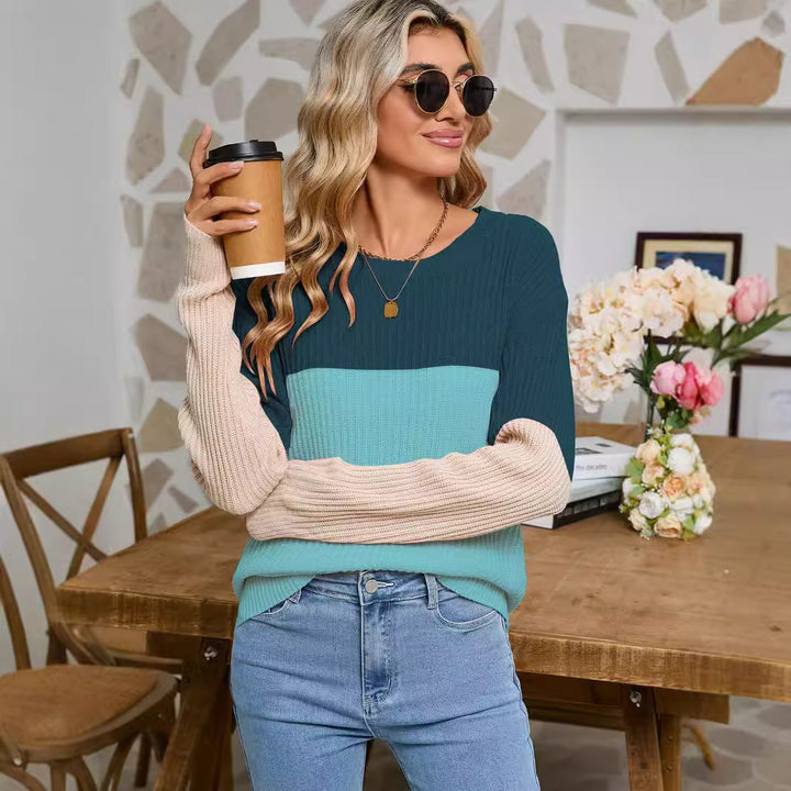 Pull en tricot pour femmes avec un design color block à la mode Chic & Stil