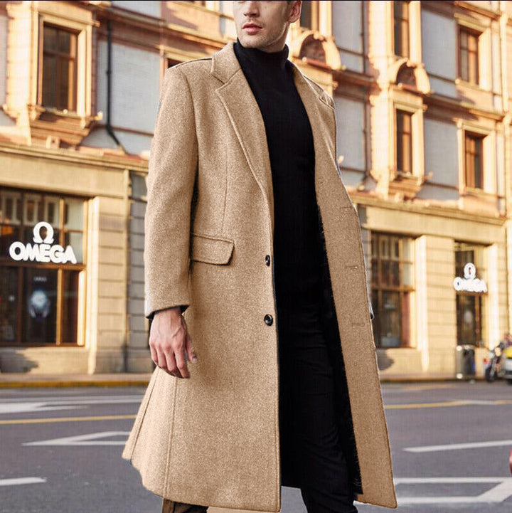 Men's Elegant Classic Cut Coat with High Collar Chic Und Stil