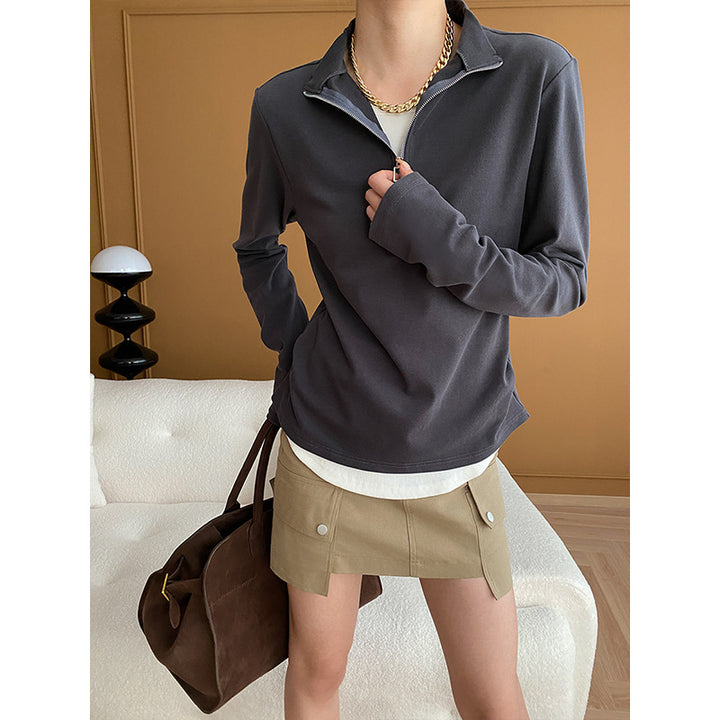 Women high-neck sweater with zipper Chic & Stil