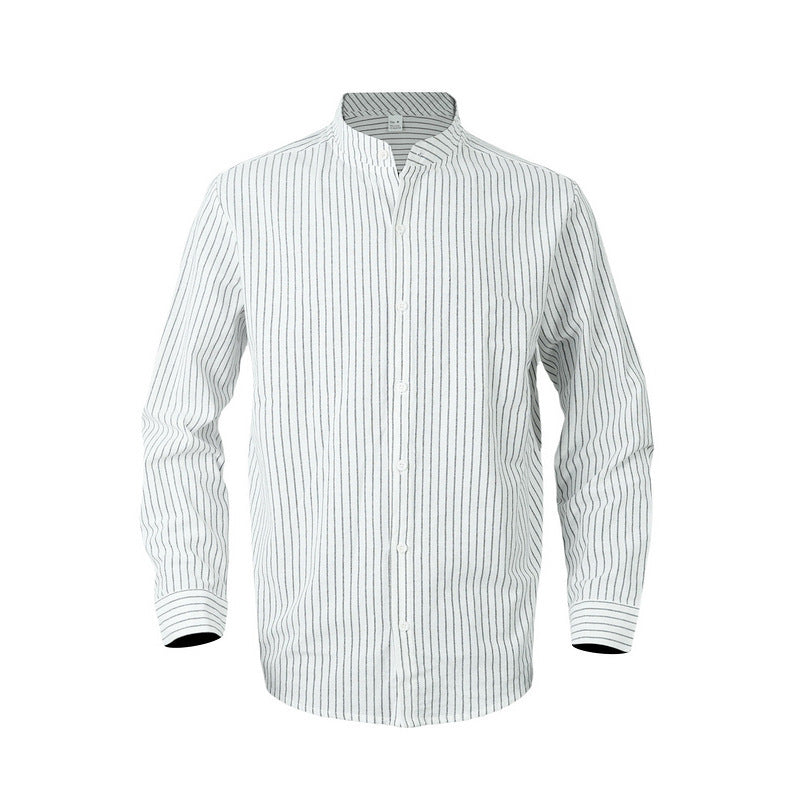 Elegant striped shirt for men with a high collar and modern details Lune London