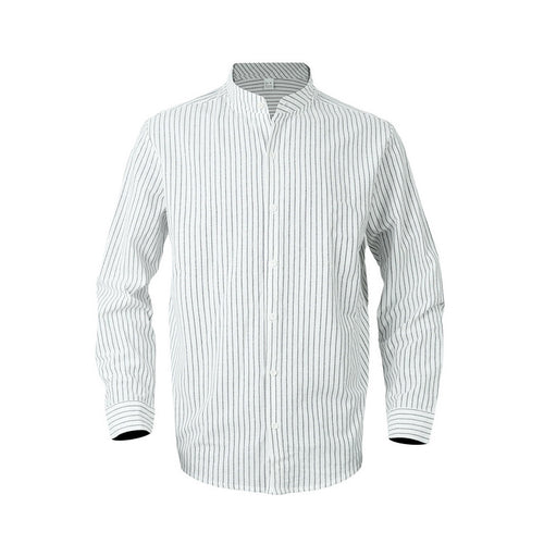 Elegant striped shirt for men with a high collar and modern details Amarae
