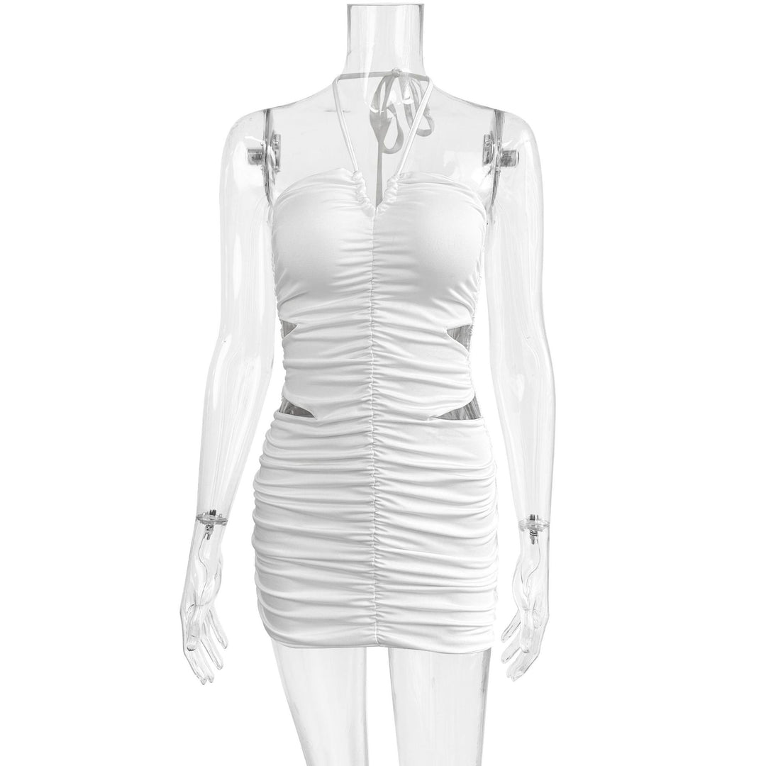 Women Sexy Mini Dress with Cut-out Details and Ruched Design Lune London