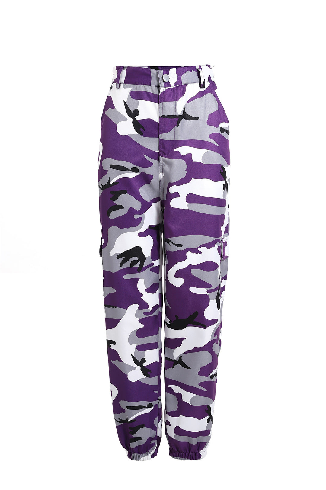 Camouflage sports pants for women with elastic waistband and side pockets Lune London