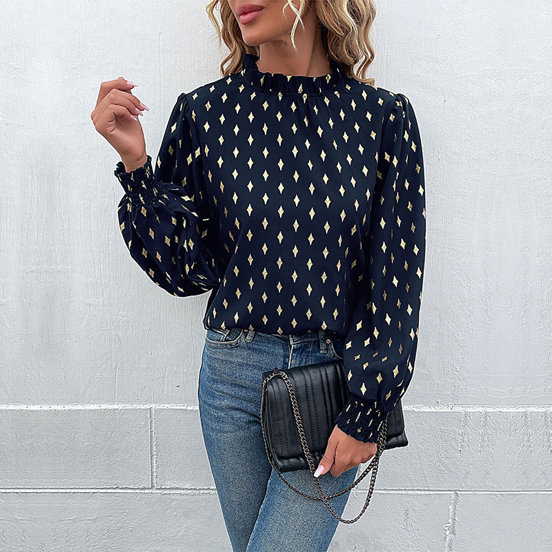 Elegant blouse for women with fashionable prints and balloon sleeves Lune London