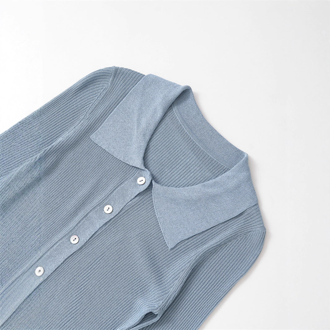 Ladies fine cardigan with classic collar Lune London