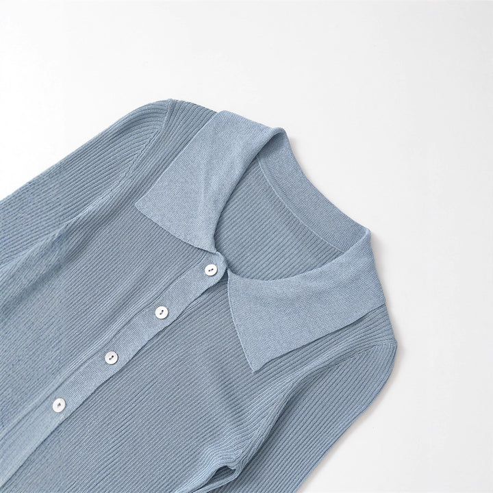 Ladies fine cardigan with classic collar Lune London