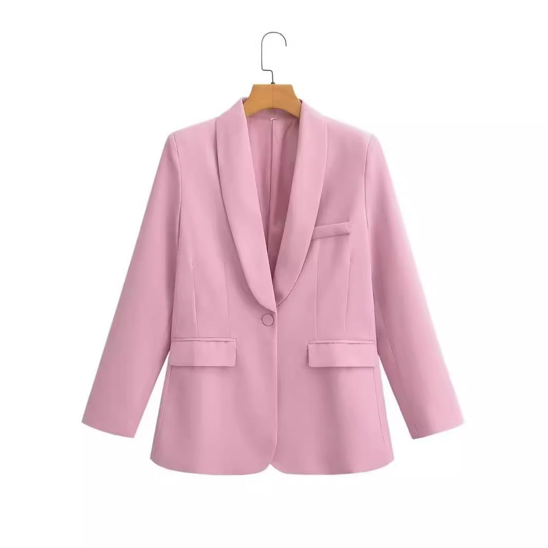 Women's Two-Piece Longline Blazer and High-Waist Pants Set with Fitted Vest Amarae