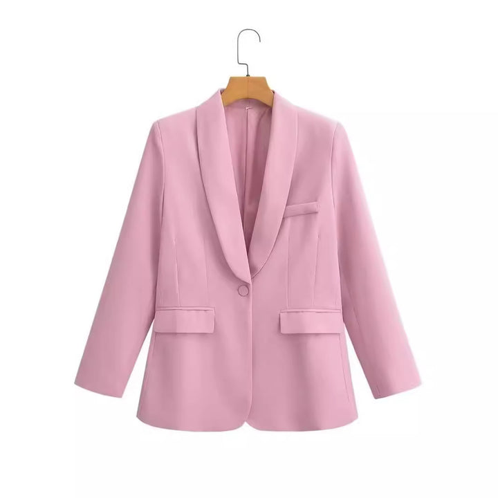 Women's Two-Piece Longline Blazer and High-Waist Pants Set with Fitted Vest Amarae