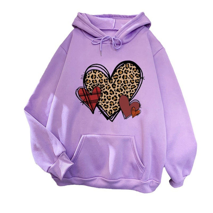 Ladies hoodie with playful heart pattern Chic & Stil