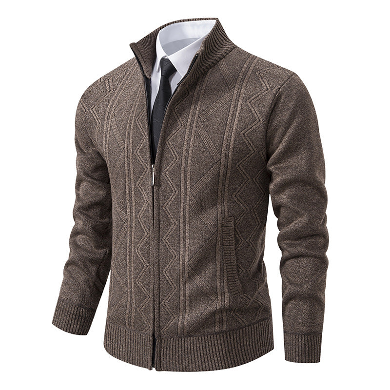 Men's vest with a modern twisted pattern and a high collar Lune London
