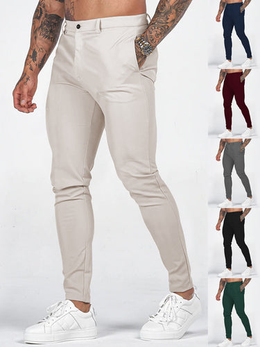 Modern Slim-Fit Chino Pants for Men with Elastic Waist Amarae