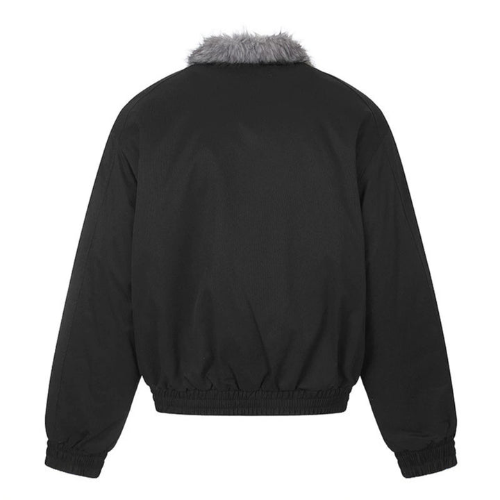 Women’s cropped bomber jacket with faux fur collar and elastic waistband Amarae
