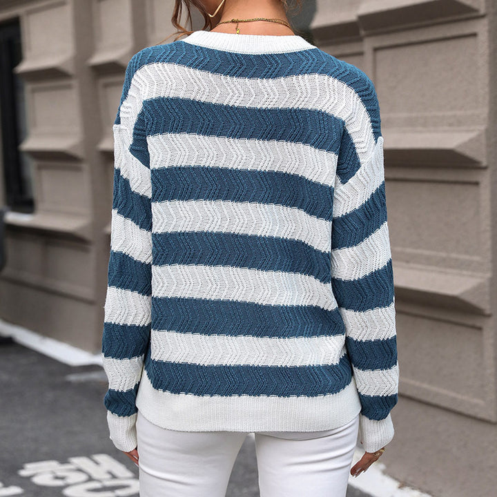 Women Structured Striped Knit Sweater Lune London
