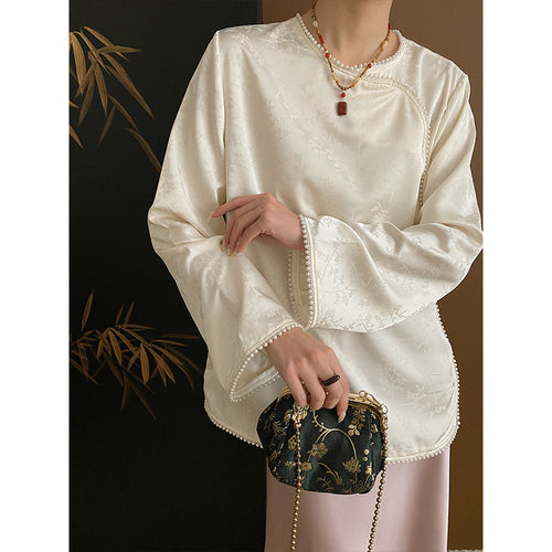 Women's Elegant Top with Loose Fit and Bead Details Chic & Stil