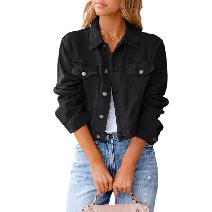 Veste en denim courte pour femmes avec coupe à la mode Chic & Stil