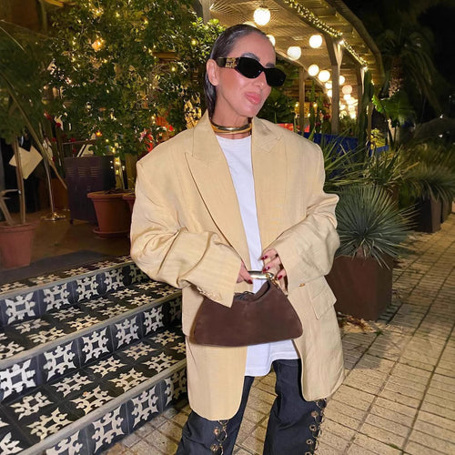 Oversized jacket for women in high-quality linen Amarae