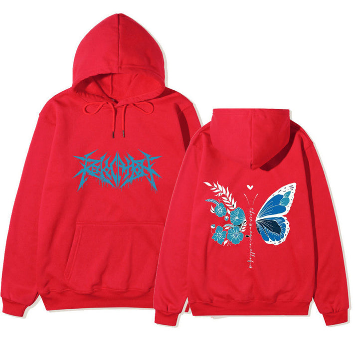 Women's hoodie with unique butterfly and flower motif Lune London