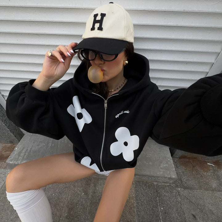 Oversized hoodie for women with creative floral patterns Lune London