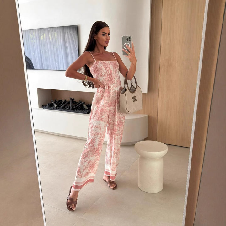 Ladies Floral Print Chic Jumpsuit
