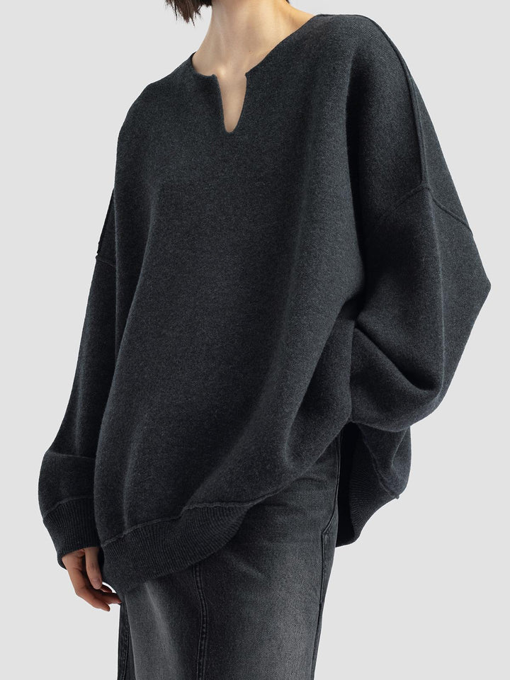 Pull en maille surdimensionné pour femme avec décolleté en V Chic & Stil