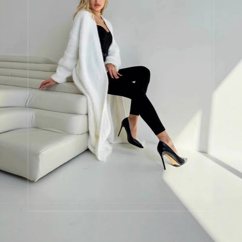 Ladies Chunky Knit Long Cardigan Amarae