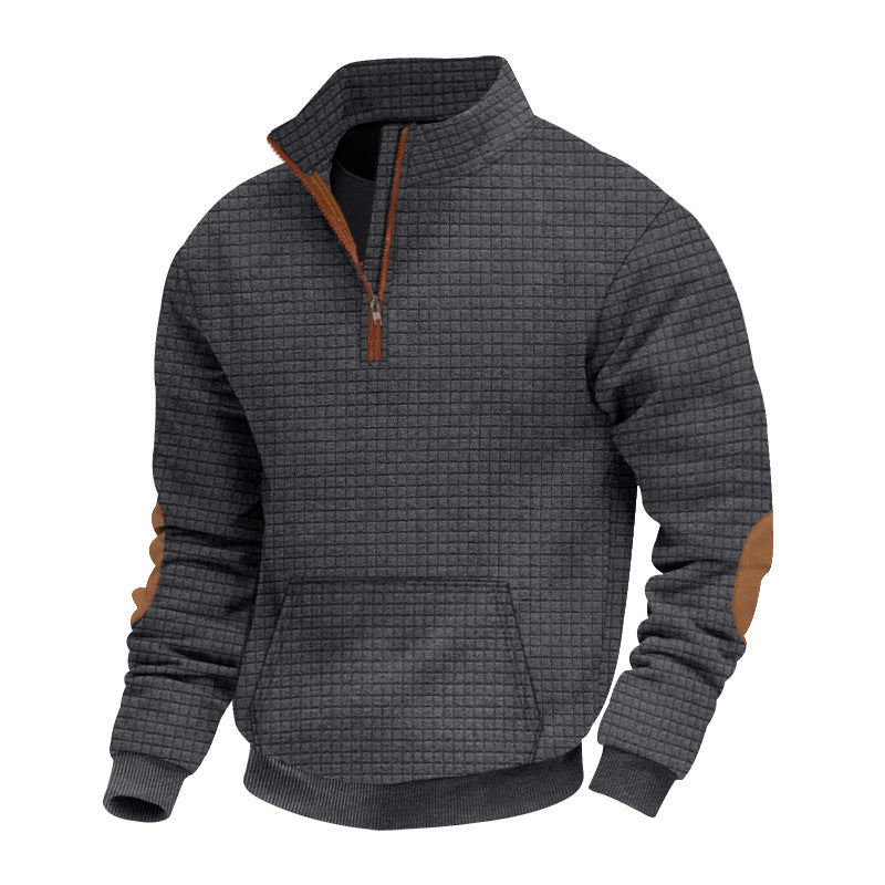 Structured fleece pullover for men with trendy high collar Lune London