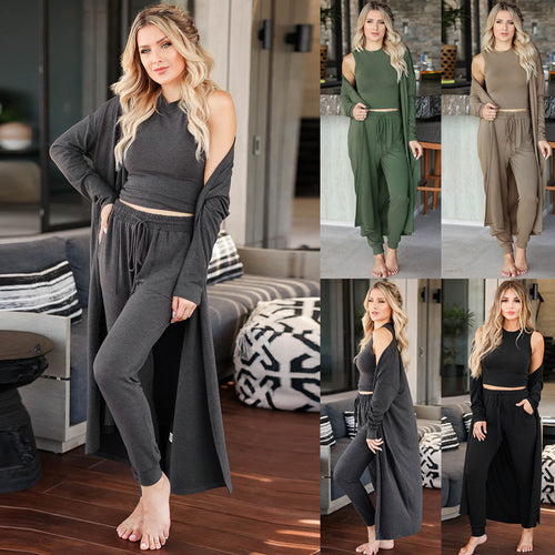 Women's lounge set with open cardigan and elastic pants Amarae