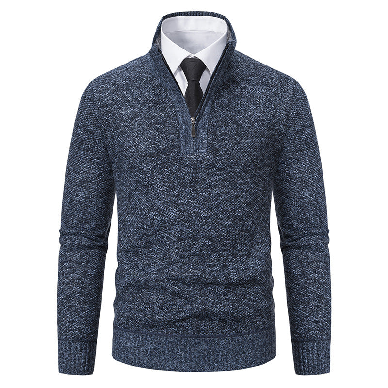 Men's knit sweater with modern zipper and textured surface Lune London