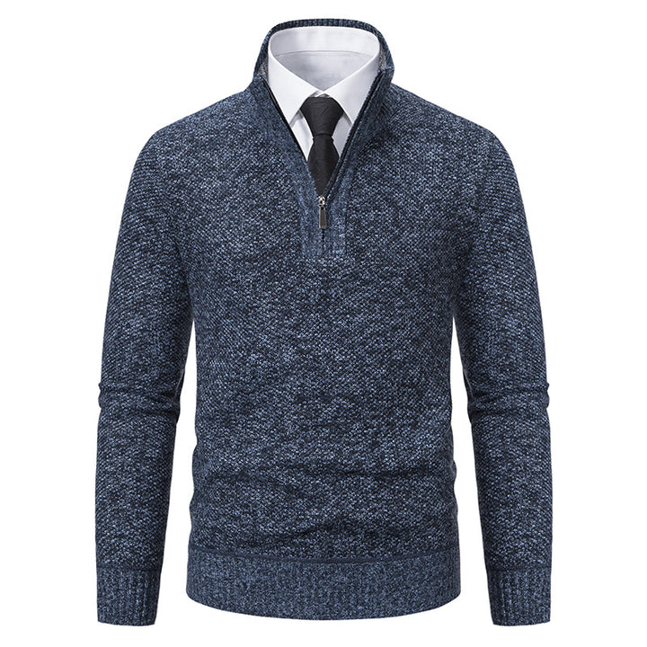 Men's knit sweater with modern zipper and textured surface Lune London