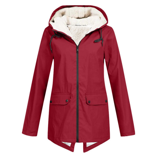 Women's transitional jacket water-repellent with warm fleece lining and adjustable hood Amarae
