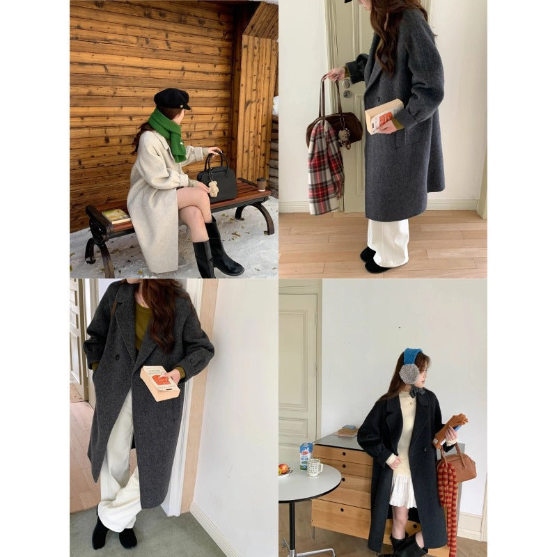 Women's Fashionable Wool Coat with Double Button Closure Chic & Stil