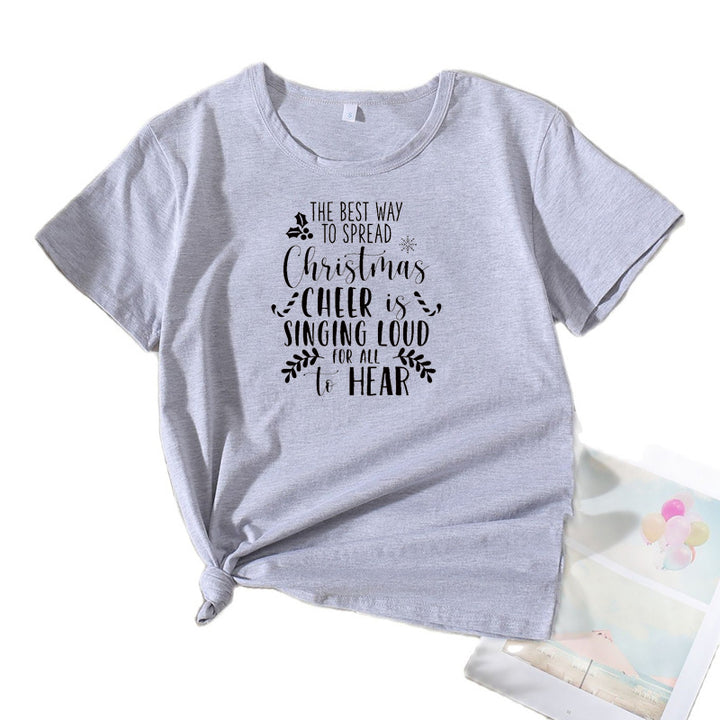 Ladies Holidays Joy Quote T-Shirt Lune London