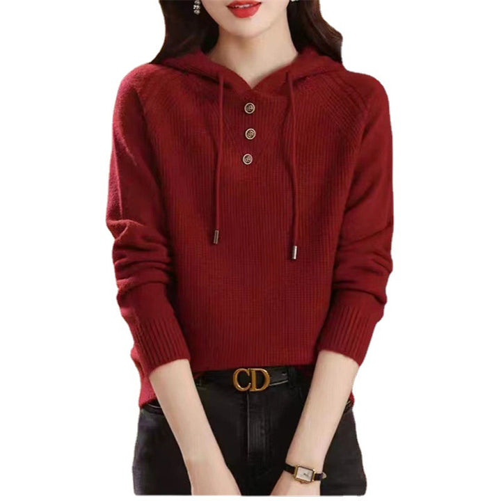 Women's hoodie with button details and relaxed fit Lune London