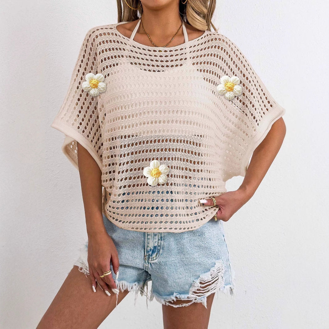 Ladies crochet knit beach shawl Lune London