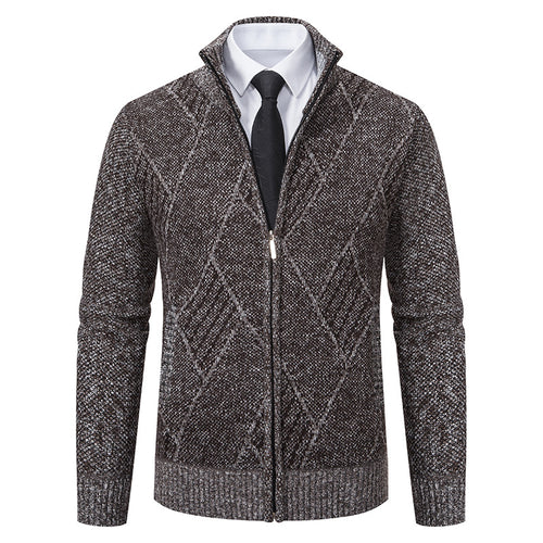 Men's knit jacket with a modern pattern and a slim fit Amarae
