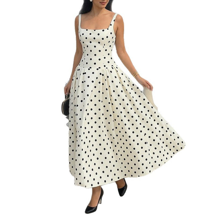 Robe maxi élégante à pois pour femmes Chic & Stil