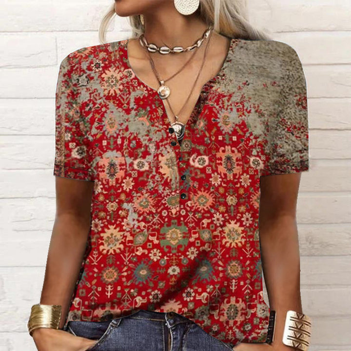 Women Printed Art Short Sleeve Top Lune London
