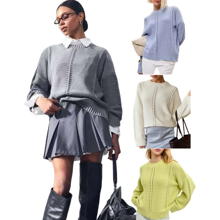 Thick knit sweater for women with an elegant structure and a loose fit Lune London