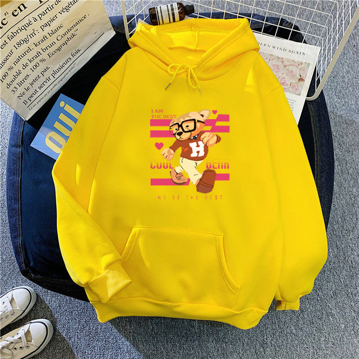 Women's hoodie with funny bear motifs and unique graphic print Chic & Stil