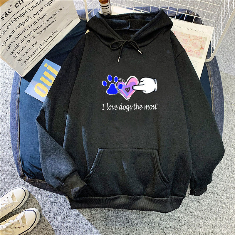 Women Hoodie with Loving Dog Design Chic & Stil