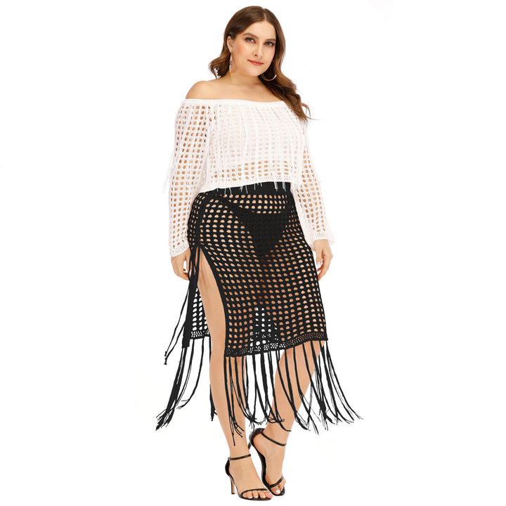 Ladies Crochet Fringe Beach Concealed Set Lune London
