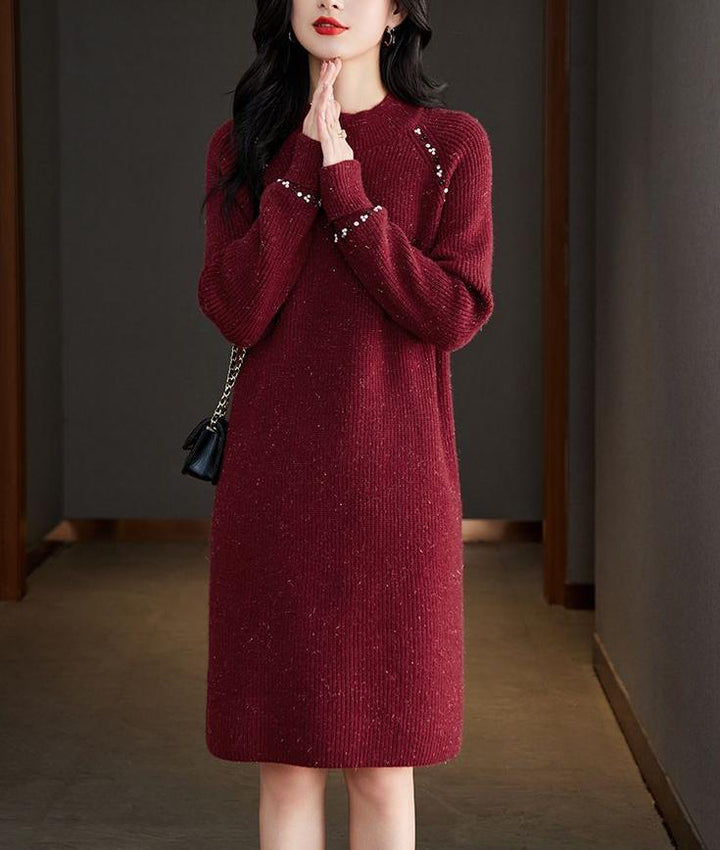 Robe tricotée pour femmes avec accent perlé élégant Chic & Stil