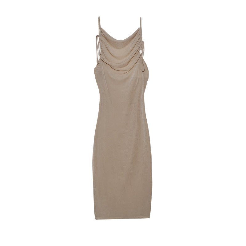 Fitted dress with ruffles for women with adjustable straps Lune London