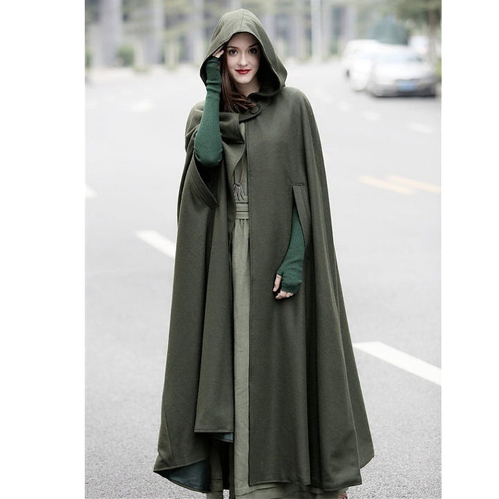 Ladies elegant hooded cape with adjustable closure Lune London