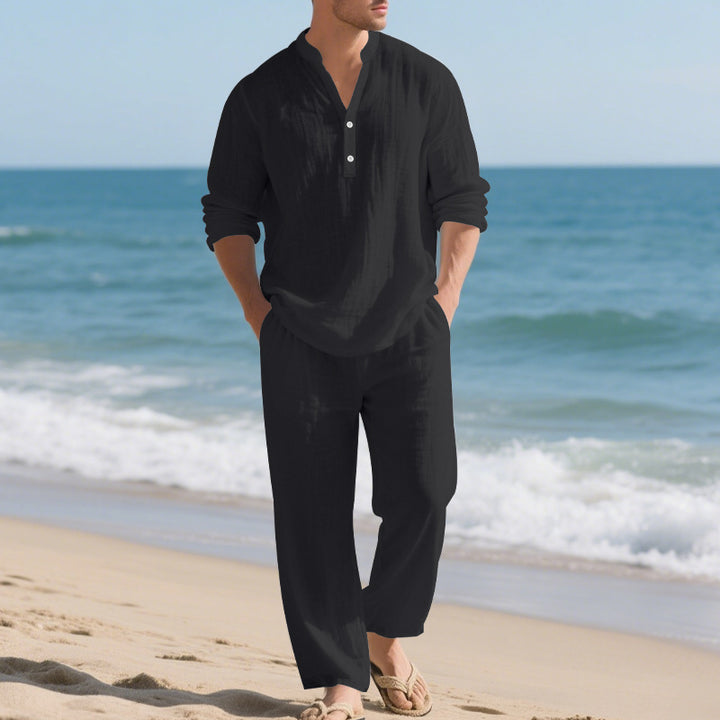 Men's casual long sleeve shirt and jogging suit Chic and Style