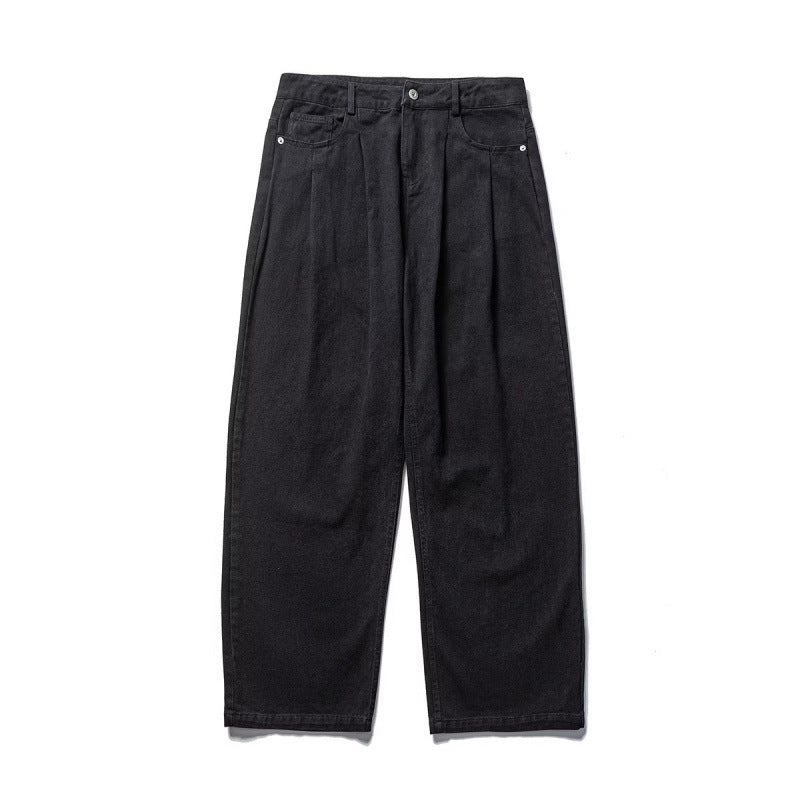 Men's wide pleated trousers in relaxed fit made of cotton twill Amarae