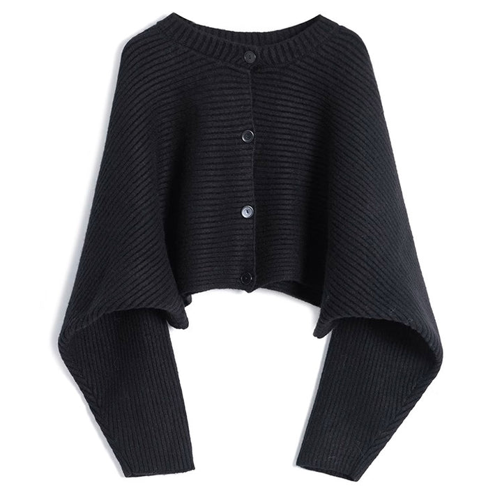 Fashion knitted jacket for women with button detail and structured design Lune London