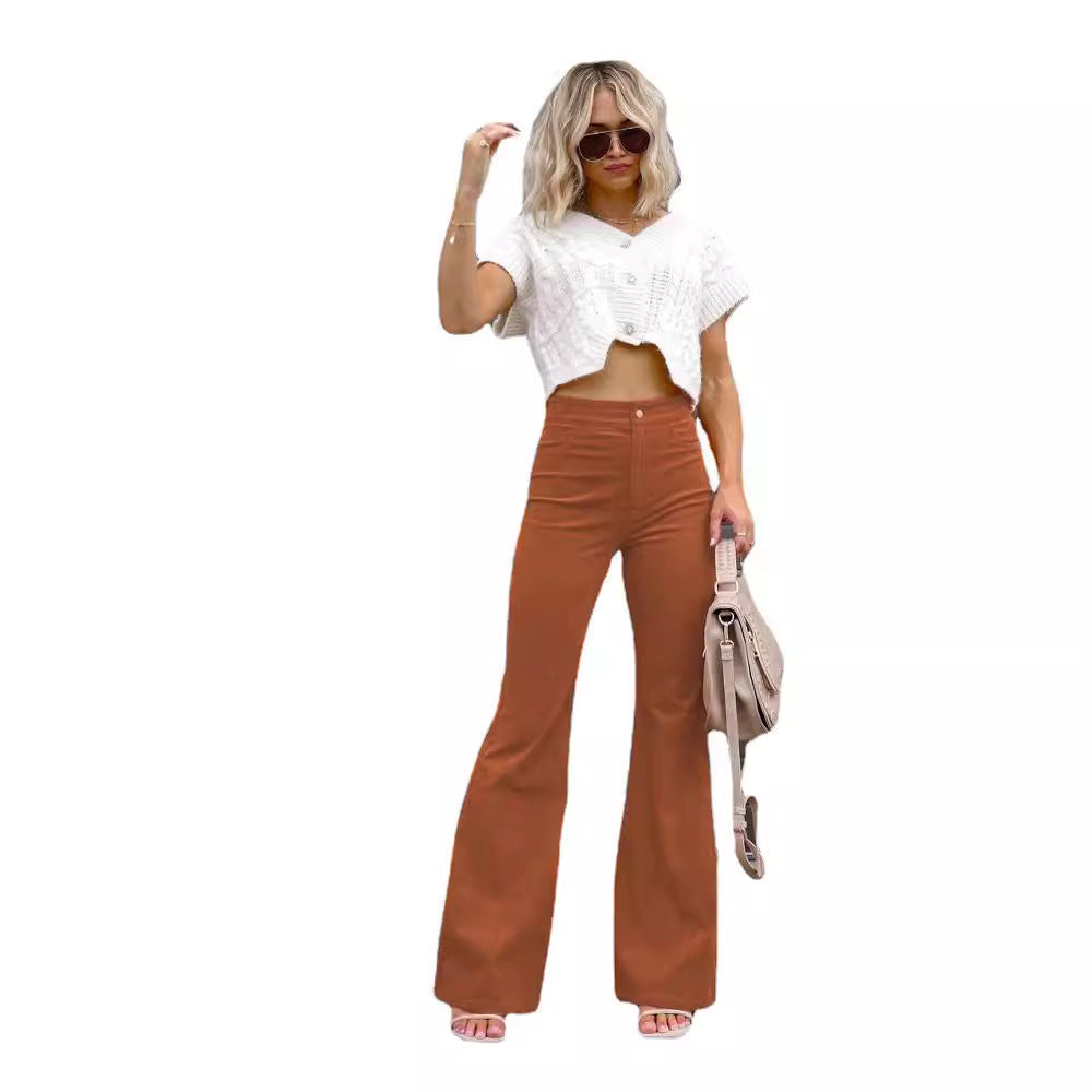Women Stylish High-Waisted Flared Jeans Lune London