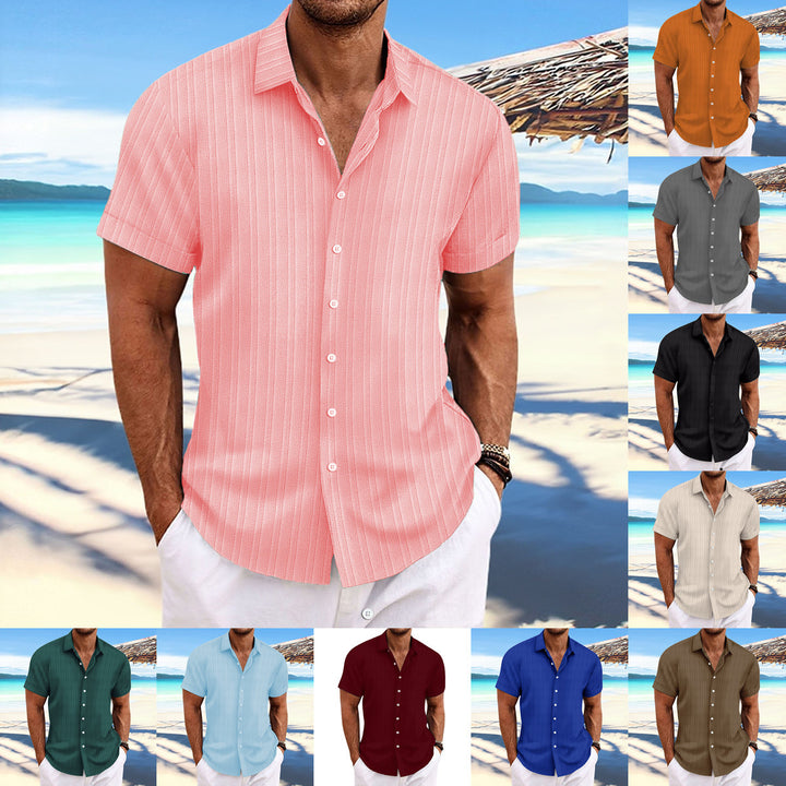 Casual short-sleeved striped shirt for men Amarae
